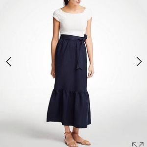 Petite Tie Waist Flounce Maxi Skirt